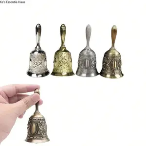 Elegant Polished Brass Hand Bell, Traditional Classic Design Decorative Bell, Perfect for Weddings, Parties, Festivals & Special Ceremonies, Premium Durable Metal Hand Bell, Ideal Gift for Home Decor & Celebration Events