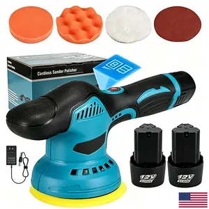 5” Cordless Buffer Polisher for Car Detailing, 12V Rechargeable 2 Batteries, 8 Variable Speeds Lightweight Anti‑Vibration Polishing Tool