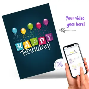 Video Greeting Card with AR*: Customize with Personal Video happy birthday cardcover stickers