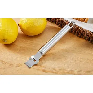 Stainless Steel Lemon Zester Grater with Channel knife Citrus Orange Peeling Tool Fruit Peelers