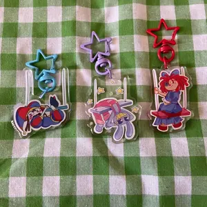 The Amazing Digital Circus Swing Set Keychains