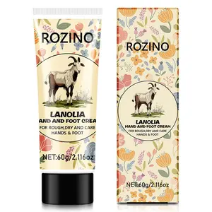 ROZINO Lanolin Hand Foot Cream 60g for Rough Dry Hands Feet Lanolin Deep Moisturizing Smooth Skin Hydrating Care Improve Dry Cracks Restore Softness Portable Anytime Anywhere Care