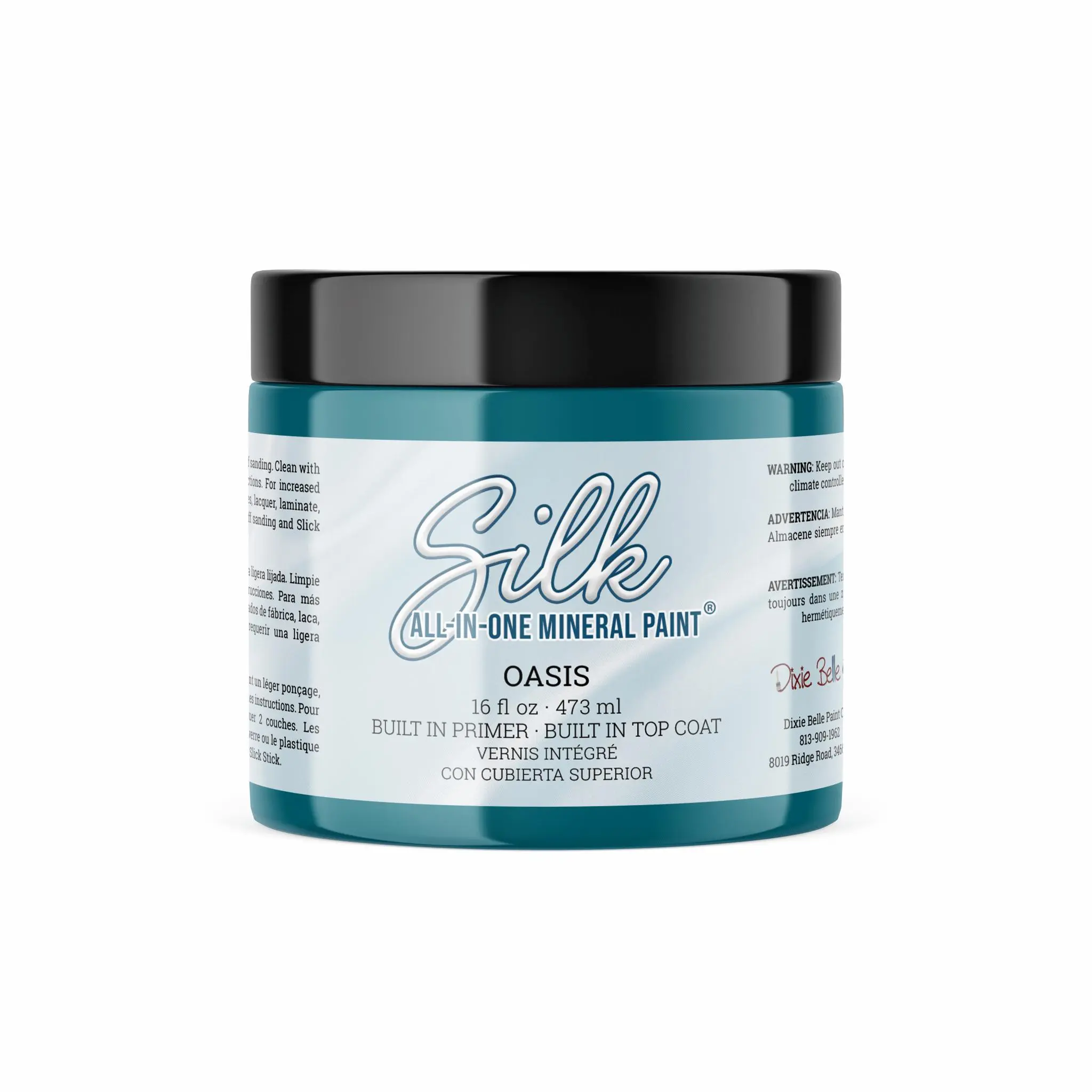 Dixie Belle Silk All-in-One Mineral Paint | Oasis (16oz) | All-in-One Water Based Primer + Topcoat | Durable Furniture Paint | Low Reflective Finish