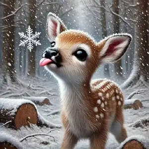 New Arrival DIY 5D Diamond Painting Kit, Diamond Art Tools, Snowflake Deer Theme, Full Drill Mosaic Art, Home Wall Decor Gift, Small Size