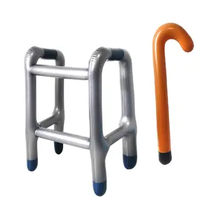 2pc Inflatable Realistic Cane Walking Aid Prop, Party Balloons, Happy Senior Party, Retirement Day Party, Holiday Party, Creative Gift
