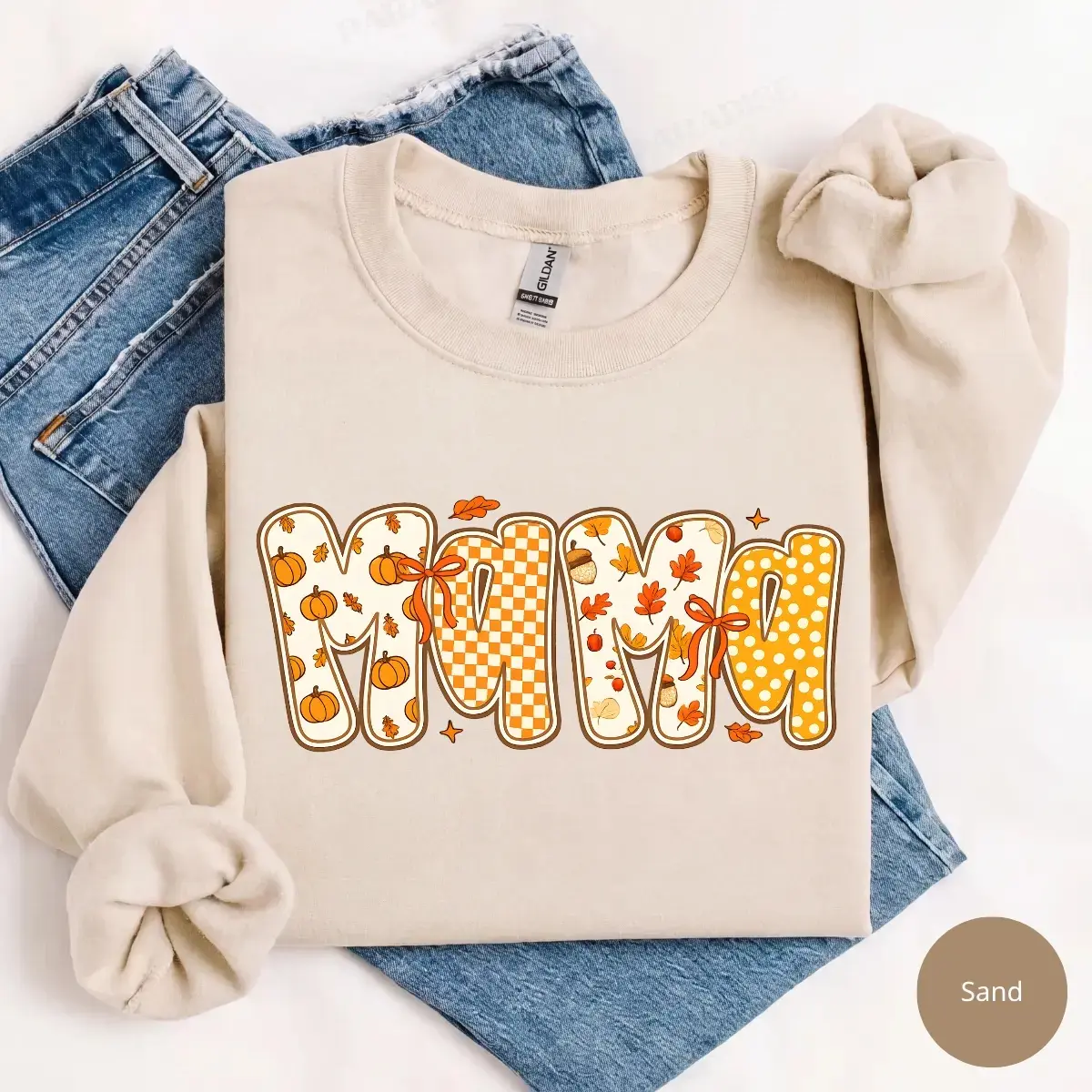 Coquette Fall Mama Sweatshirt - Checkered Mama Graphic Tee, Retro Pumpkin Season Shirt, Thanksgiving Autumn Gift for Moms