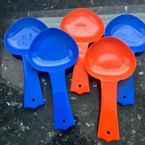 5 Piece Heavy Duty Plastic Rice Spoon Set with Non-Stick Coating - Kitchen Utensils