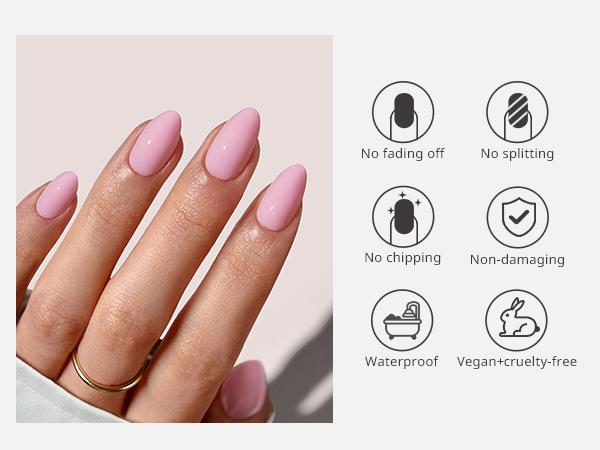 BTArtbox Press On Nails Short - Solid Collection, Easy-to-Apply Almond Summer Press On Nails with Glue and Adhesive Tabs in 16 Sizes - 32 Nails All-in-One Kit, Holiday Party Girls Gift, Deals For You Days