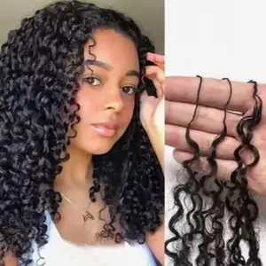 Crochet Human Hair Knotless Pixie Curls Extensions Lightweight Pre Separated For Braids Small Spirals Curly Crochet Hair