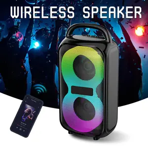 Dazone Wireless Bluetooth Speaker with RGB LED Lights, Rechargeable Battery, FM Radio, USB/SD/MP3 Play, 3" Woofer, Loud Stereo Sound for Travel, Parties, Outdoors