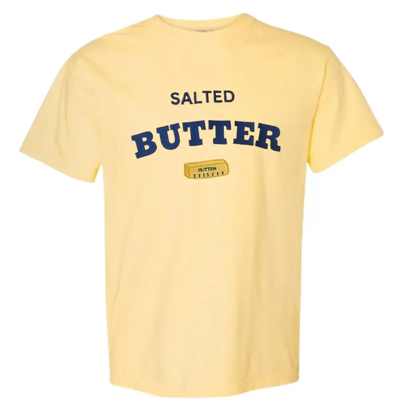 Salted butter embroidered Comfort colors tshirt
