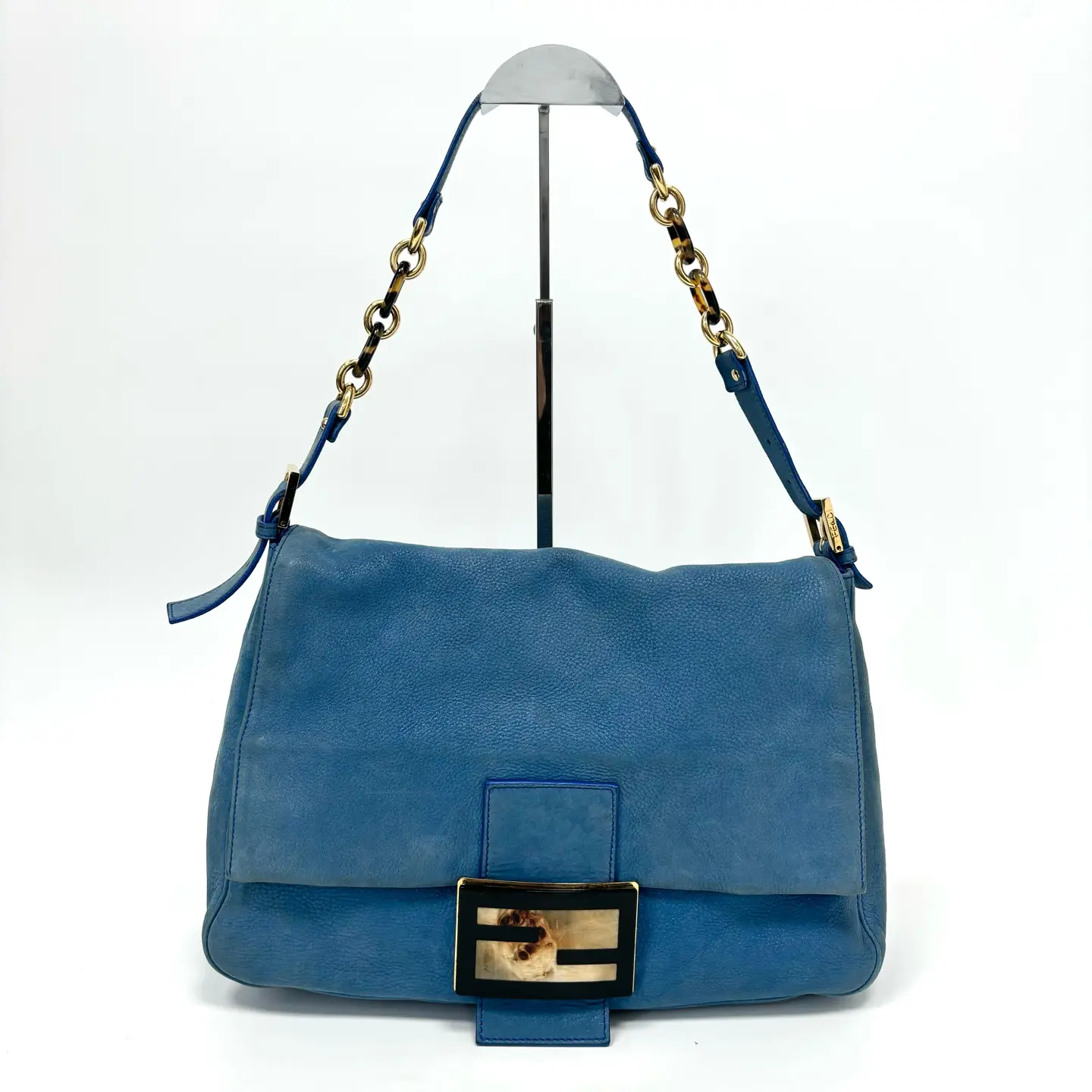 Pre-owned FENDI Vintage Double F Buckle Large Crossbody Shoulder Baguette Underarm Bag, Cowhide, 38cm Base Length, N22974984, Crossbody Bags, Shoulder Bags