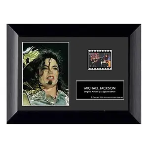 212 MAIN Authentic Michael Jackson S1 Minicell Concert Footage Cell - 13x18cm Wood Mini Frame Photo, Baby Room Printed Art Decoration Accessory