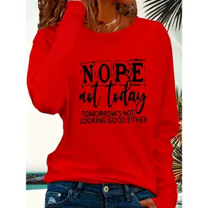 NOPE letter printed autumn and winter long sleeve T-shirt