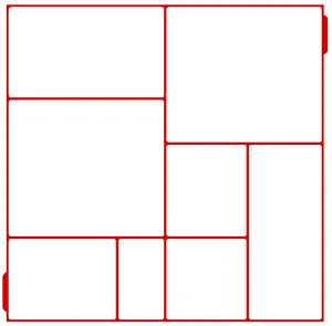 16"x16"x1.55" Concrete Mold with 8 Uneven Rectangular Grids