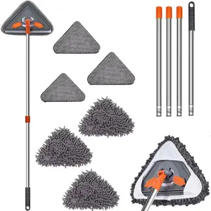 Large Triangle Flat Mop, Water Absorbent Chenille Microfiber Floor & Window Glass Wiper, Lazy Home Care Mop
