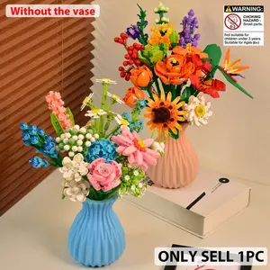 Eternal Flower Bouquet Set, Romantic Building Block Kit, Artificial Roses Bouquet, Perfect Gift for Kids & Adults, Creative Craft Project
