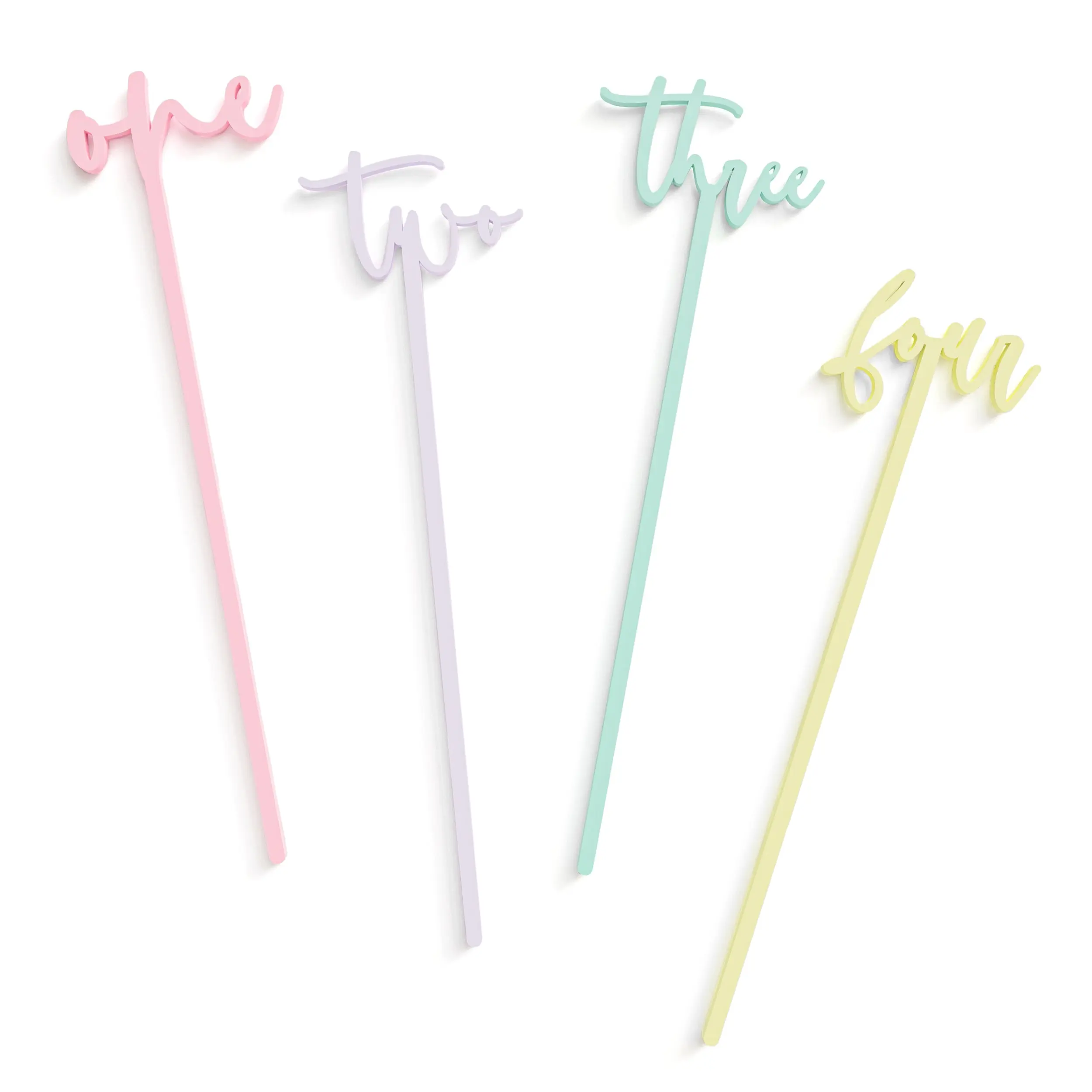 Custom Number Birthday Drink Stirrers, Set of 12