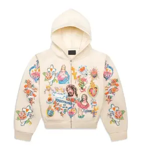 New American Retro Gothic Rock 3D Jesus Print Hoodie - Harajuku Loose Fit Couple Sweatshirt With Unique Design For Casual Unisex