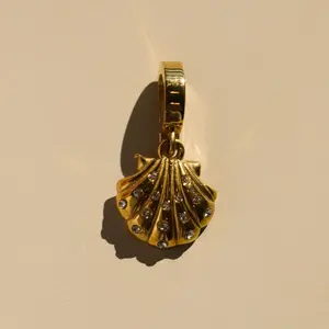 Gold CZ Shell Bikini Charm