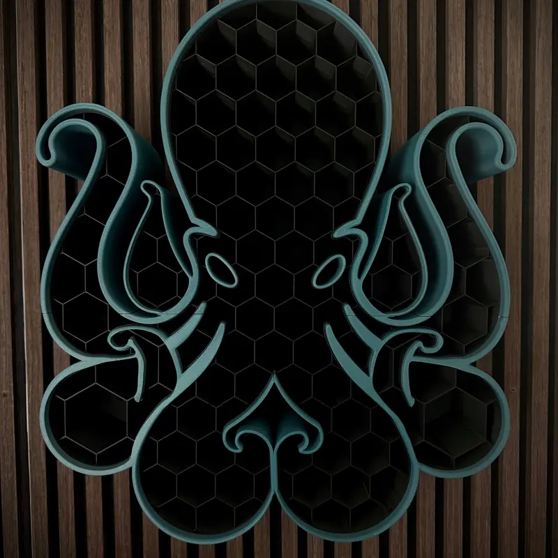 Kraken Matte Black Handle Wall-Mount Storage Holder, 18-in Home Organizer for Tattoo Ink & Cosmetics, 18 Inches