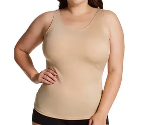 INSTANT FIGURE Plus Size Scoop Tank Top Shapewear WT40021C - Seamless Compression Shaping Top for Women, Tummy Control Slimming Tank, 4-Way Stretch Nylon Spandex, Invisible Under Clothes, Made in USA