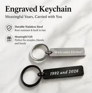 Custom Text Keychains, Custom Phone Number, Anti-Loss Information or Other Custom Sentences, Personalized Customization, Gift for Boyfriend, Girlfriend