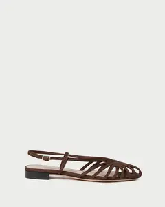 Devon Chocolate Moiré Slingback Sandal