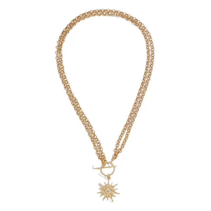 Gold Sun Pendant Necklace for Women, Elegant Dainty Chain Jewelry, Perfect Gift for Her