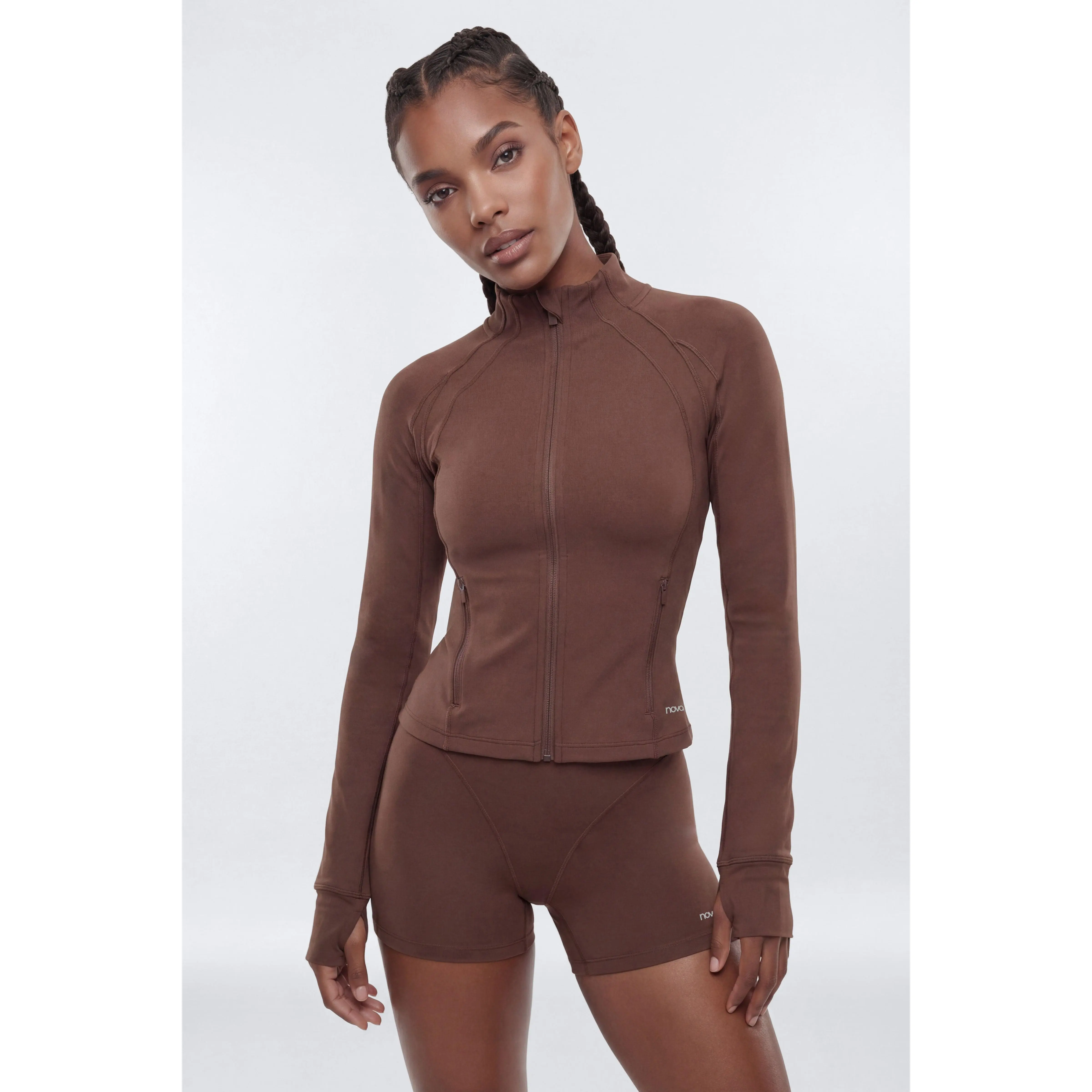 ProStretch™ Front Zip Sports Jacket - Brown