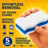 BioRobin Melamine Magic Eraser Sponge Pack - Extra Durable Dual-Sided Square Reusable Scrubber, All-Purpose Scouring Pad for Wall & Kitchen Use, 5 Pads for Kitchens/Bathrooms, Home Essentials, Dorm Essentials