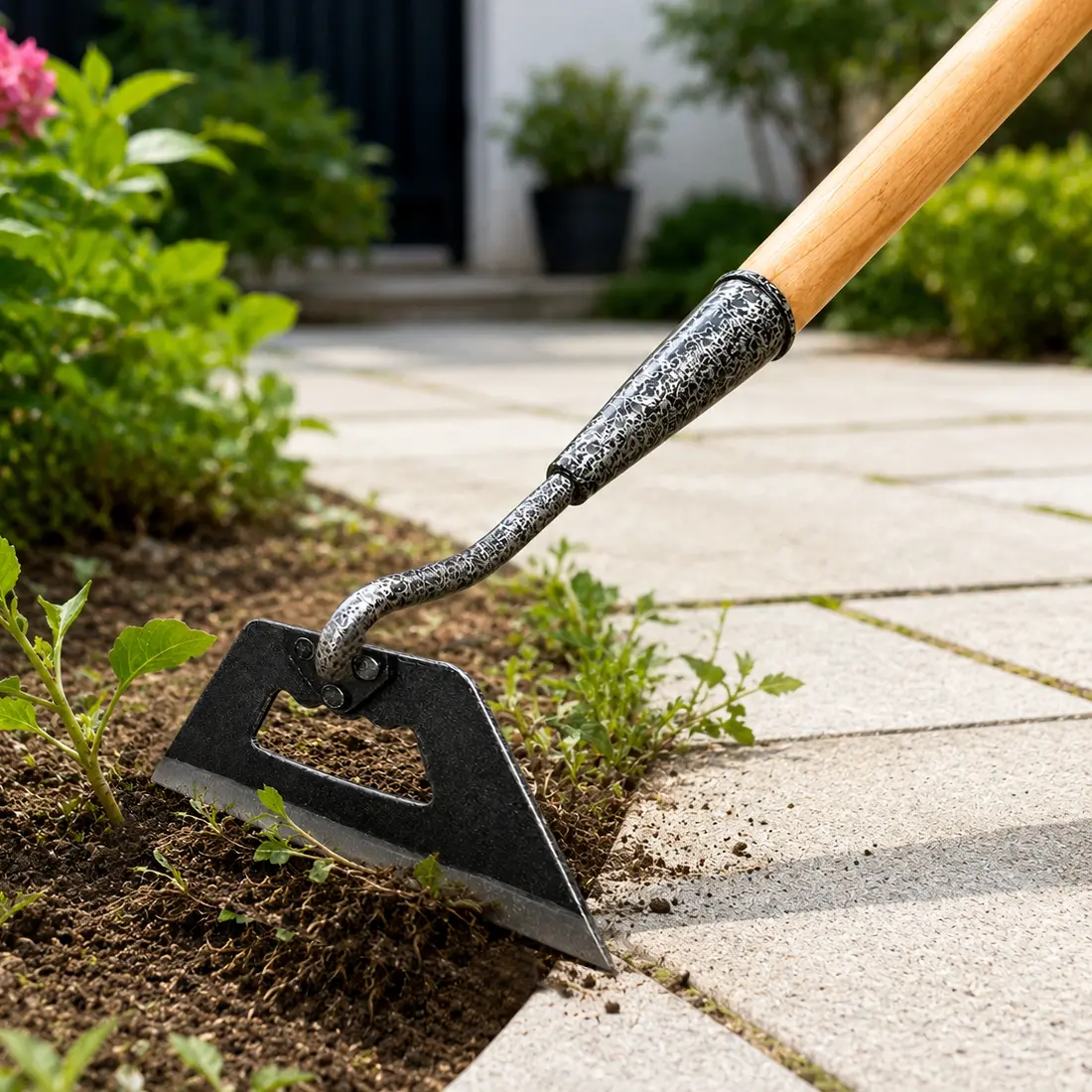 Heavy-Duty Manganese Steel Openwork Gardening Hoe, Weeding Hoe, for Tilling And Loosening Soil Weeding Tool for Farms And Gardens-wk05