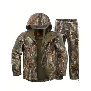WCW- Men's Hunting Suit, Silent Camouflage Hunting Jacket and Pants, Waterproof Hunting Suit, Deer Duck Bow Hunting