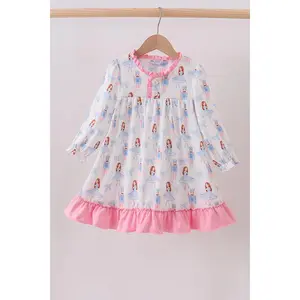 Pink bow nutcracker ruffle dress