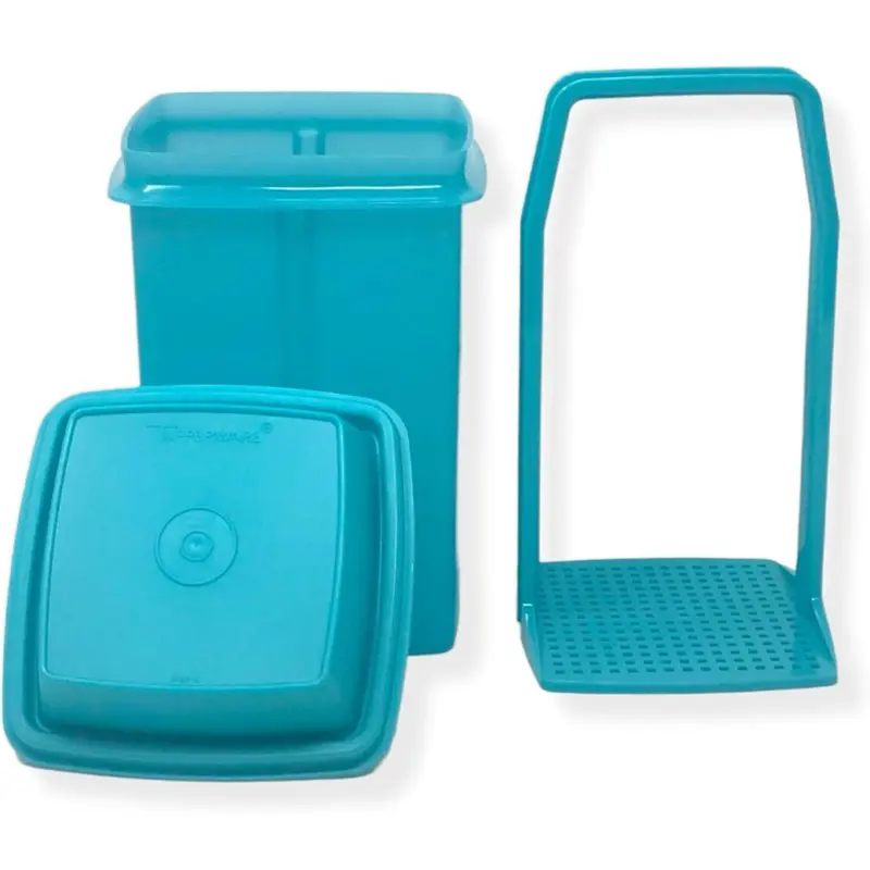 Tupperware Pick-A-Deli 1L Aqua Blue Cylindrical Food Container, Airtight & Spill-Proof Snack Box Container with Stackable Reusable Lid, Kitchenware Storage Utensil Server, Airtight Food Containers