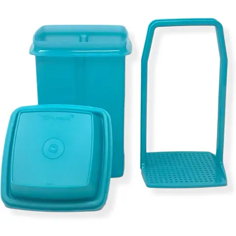 Tupperware Pick-A-Deli 1L Aqua Blue Round Cylinder Airtight Lid Canister - Durable Resealable Kitchen Food Storage Container, Spill-Proof, Stacks Neatly, See Food Fast, Multifunctional Preserving Box