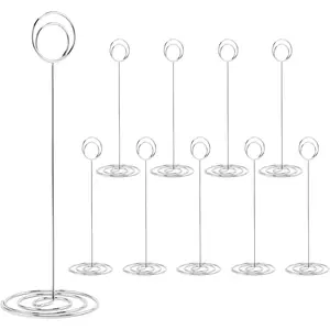 10 count Place Card Holder, Table Number Holders, Wire Picture Holder, Table Card Holders Stand, Photo Holder for Centerpieces, Wedding Reception, Party, Birthday ()