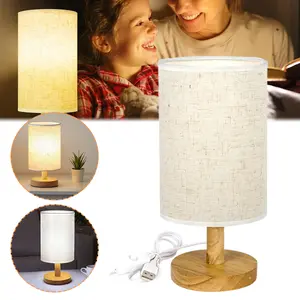 Modern USB-Powered Linen Table Lamp - Switch-Controlled Soft Warm Light, Ideal for Living Room & Bedroom Decor, Holiday & Birthday Gift for Friends
