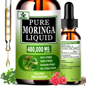 Organic Moringa Liquid Drops for Energy,Metabolism Immune Support,Moringa Leaf Extract 6X Absorption Than Powder Capsule Gummies,Green Superfood Supplement for Women Men