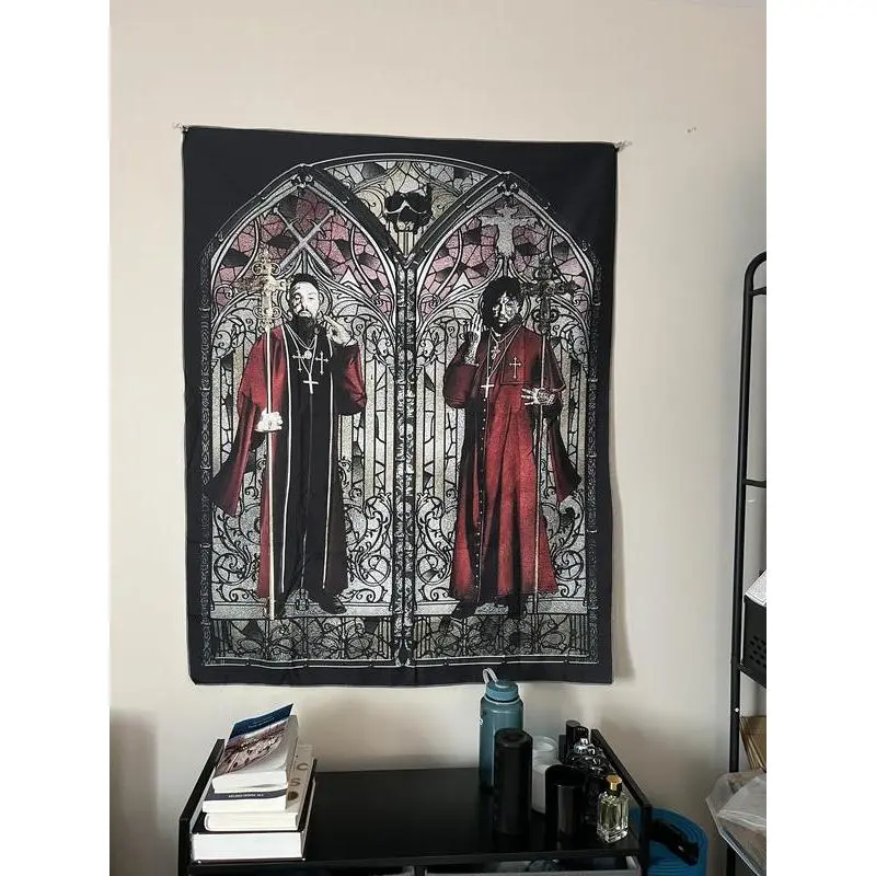 Suicideboys Rap Icon Banner Tapestry, Bold Album Cover Gothic Print Wall Art, Hip-Hop Fan Room Art, Dormitory Home Decor Backdrop