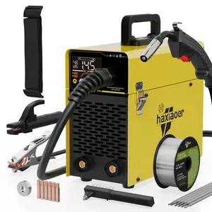 Haxiaoer MIG145A flux Core welder ,3-in-1 MIG Gasless/Lift TIG/Stick Welding Machine 110V, Digital Display IGBT Portable inverter arc stick welder,metal work tools