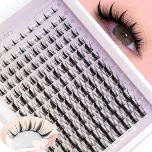 1 box of 140 eyelash extension set 8-18mm comic style eyelash group C roll - wide span DIY eyelash extension wet anime drawing eyelashes Individual False Eyelashes Fashion eyelashes