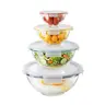 Food Grade Glass Mixing Bowls with Lids Set - Stackable, Thermal-Safe, Microwavable, Dishwasher-Safe Nesting Home Organizer Storage Tableware (6.09oz/180ml, 67.6oz/2000ml) for Contemporary Kitchen Culinary Use