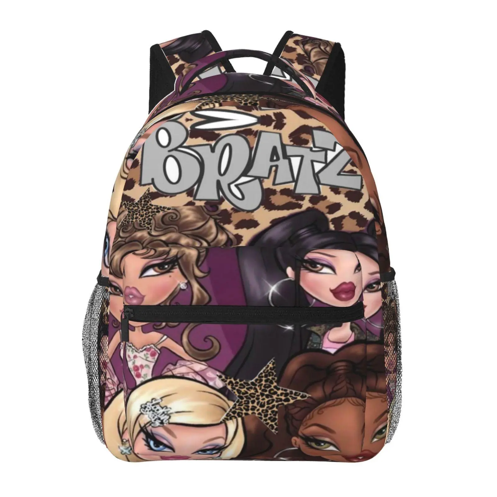 Cloe Bratz backpacks for school 2026/2027, large-capacity cartoon print Bratz laptop daypack for campus and daily commuting, lightweight portable Bratz book bag, gift for kids, teens, and students
