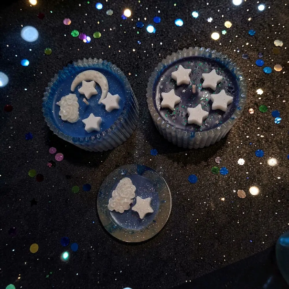 Starry Night Aromatherapy Household Candles - Stellar Motif with Glitter Accents, Home Decor Item for Decor Enthusiasts, Aromatherapy Candle, Decoration, Celestial Look