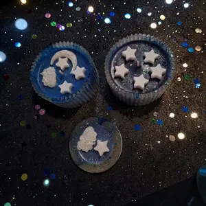 Starry Night Scented Candles with Celestial Design and Glitter Accents for Aromatic Home Decor