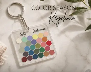 Personal Color Palette Keychain | Seasonal Color Analysis Tool | Soft Autumn | 12 Season Palette | Wardrobe Color Guide | Stylist Gift