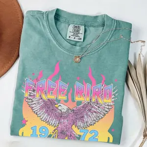 Comfort Colors Free B T-shirt Old School Band T-shirt Retro Music Tee Rock Band Oversized Trendy For Women Men