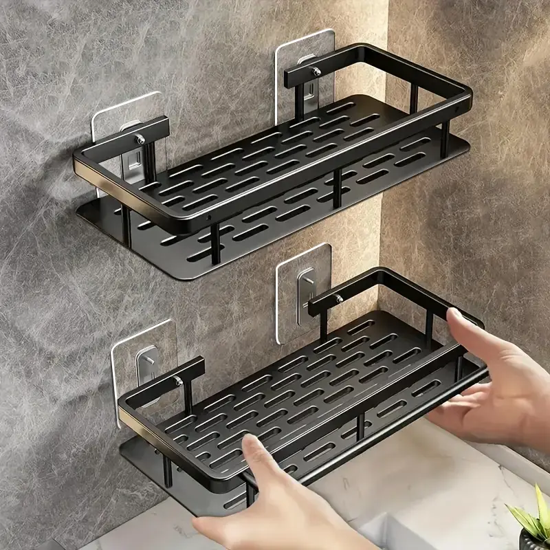 No-drill Bathroom Shelves, Shower Shelves for Shampoo, Cosmetics and Soap Storage, Space-saving Storage Box, Easy to Install, Utility Shelves, Shower Caddy Shelf, Bathroom Shower Organizers, Bathroom Accessory