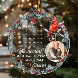 The Moment Your Heart Stopped Mine Changed Forever - Personalized Acrylic Ornament